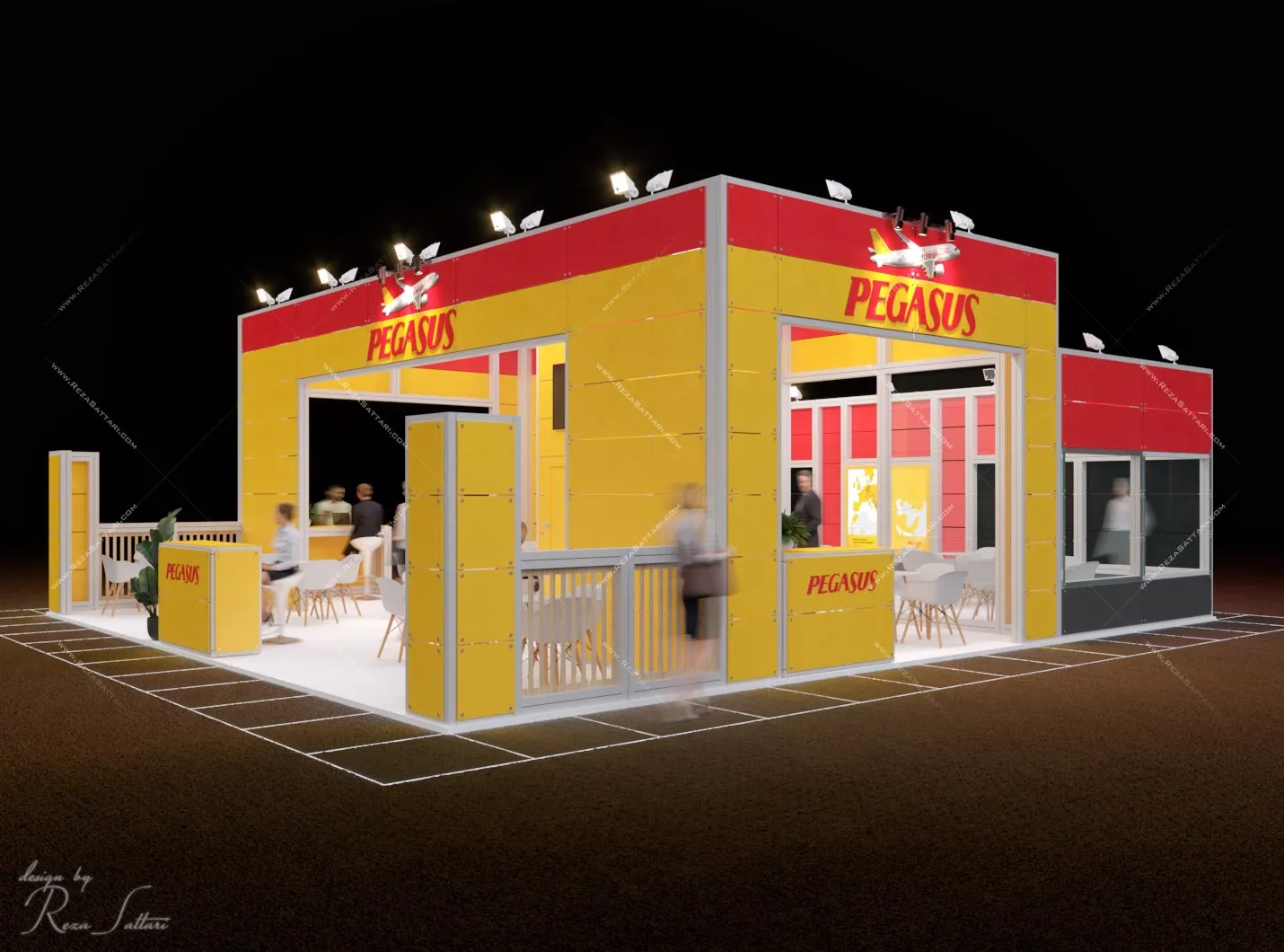 Pegasus Airlines 110sqm island exhibition booth