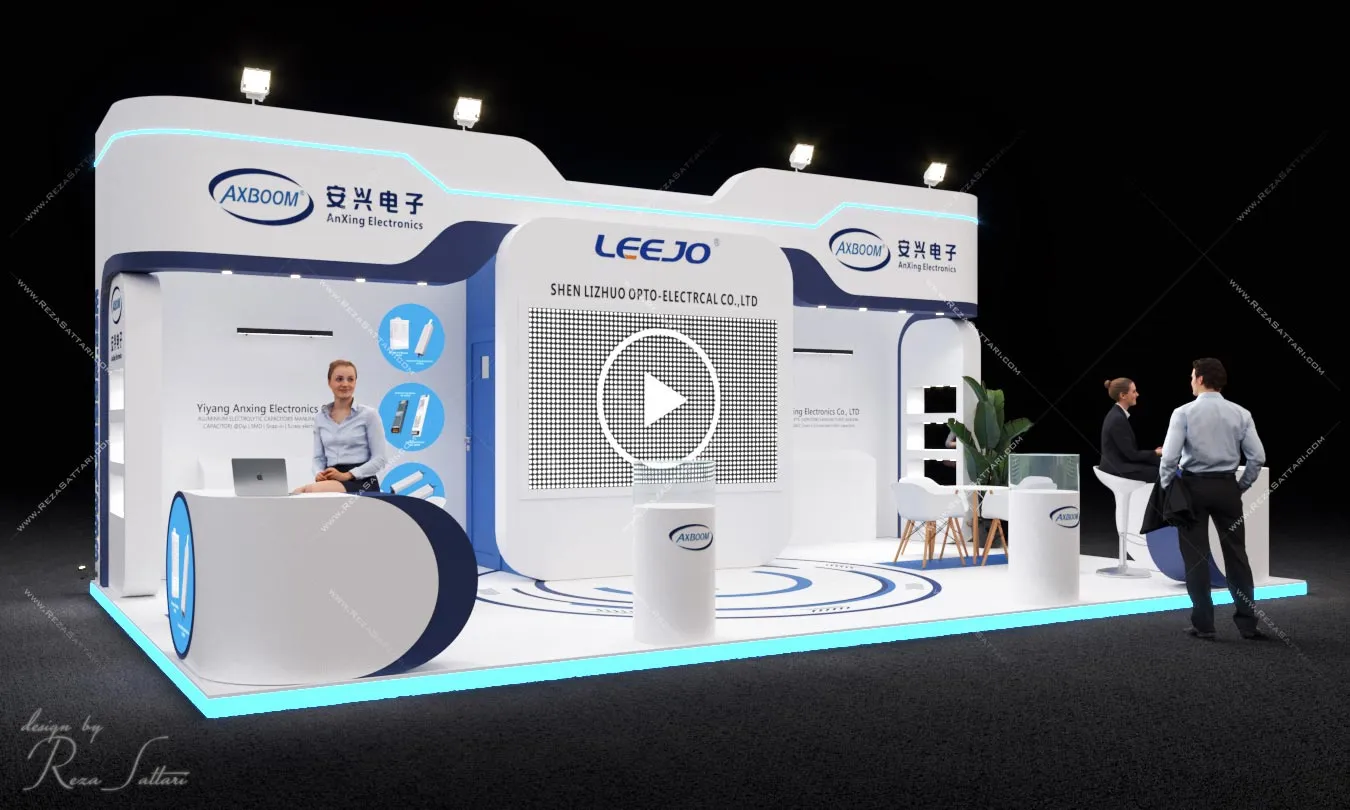 42sqm transistor manufacturer exhibition booth with curved design