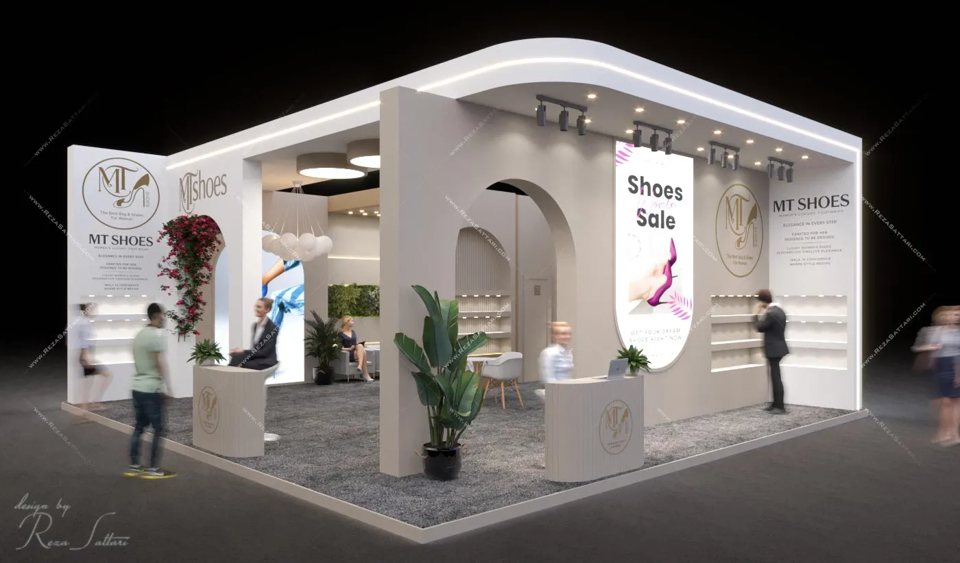 exhibition booth design women footwear booth