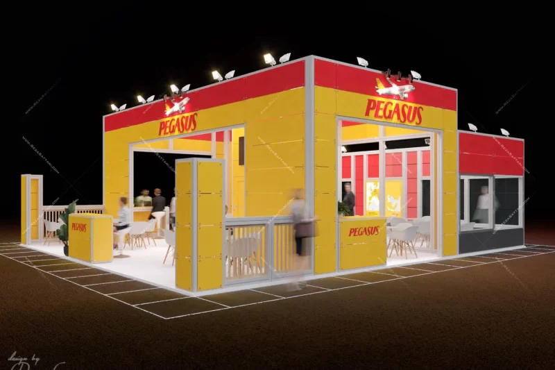 Pegasus Airlines 110sqm island exhibition booth