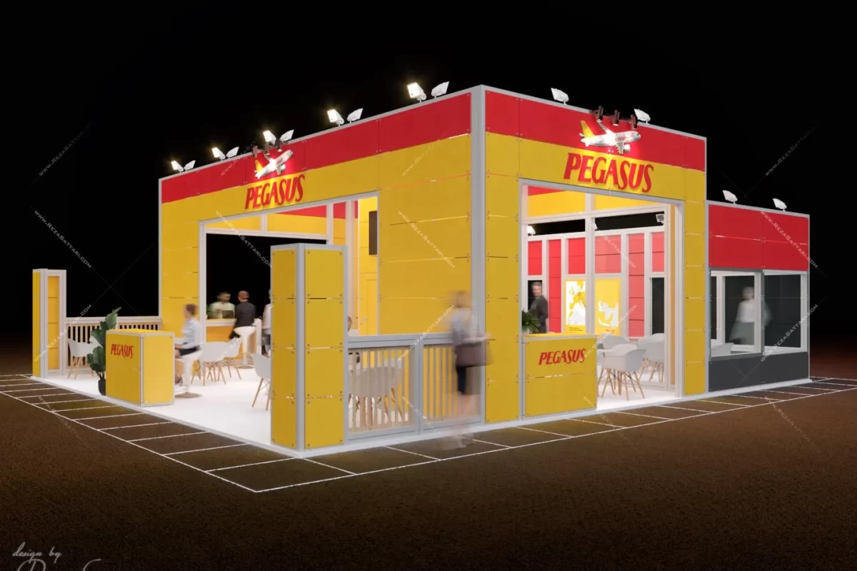 Pegasus Airlines 110sqm island exhibition booth