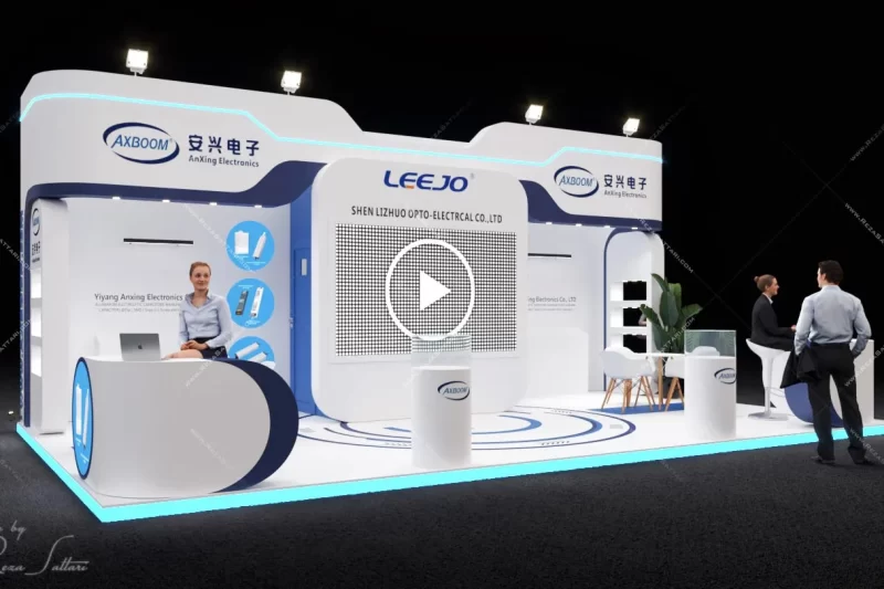 42sqm transistor manufacturer exhibition booth with curved design