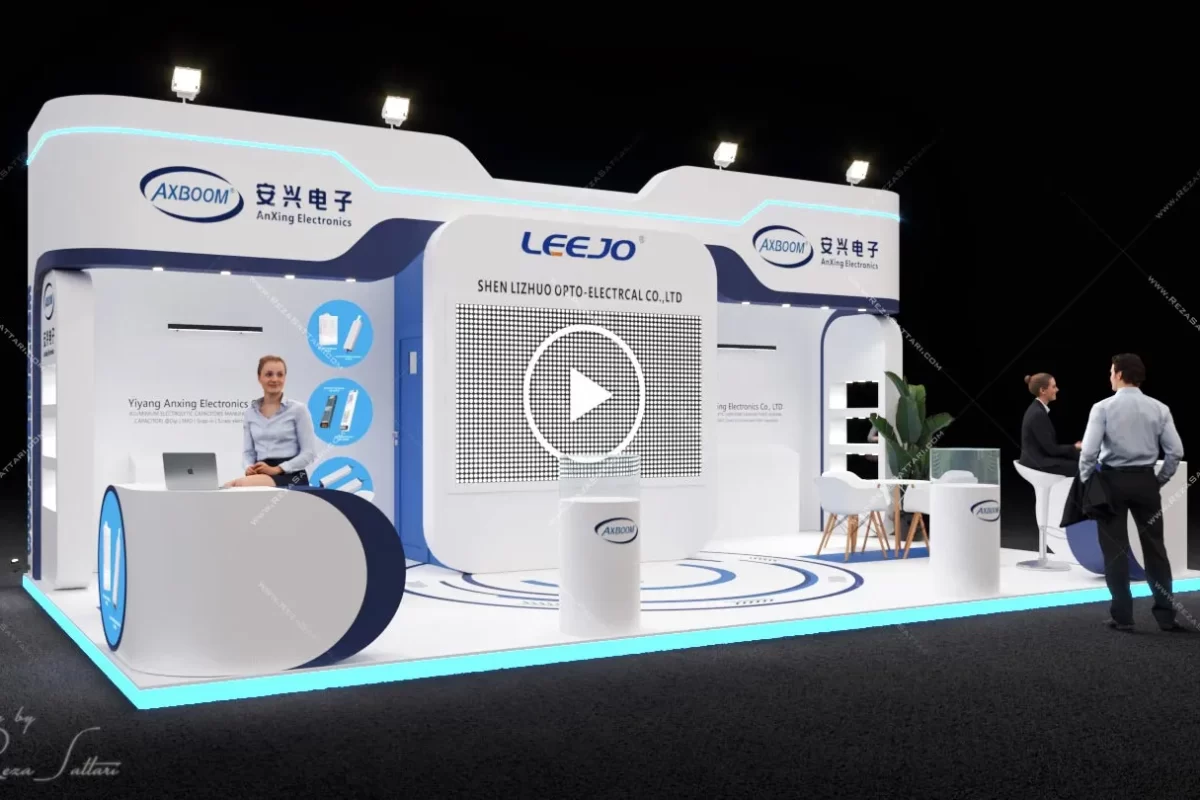 42sqm transistor manufacturer exhibition booth with curved design