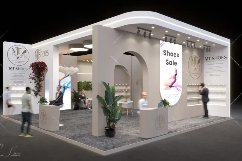 exhibition booth design women footwear booth