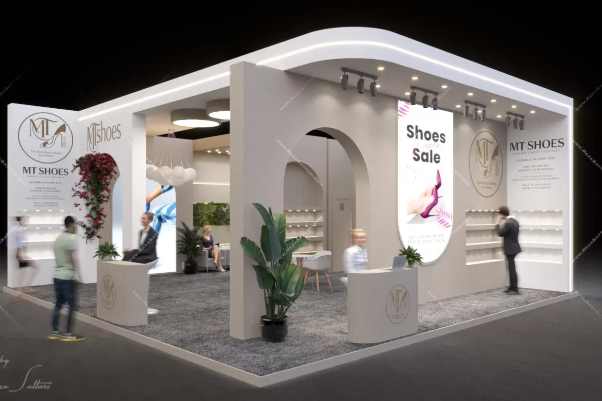 exhibition booth design women footwear booth